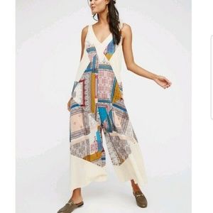 Free People Flowy Jumpsuit all patched up